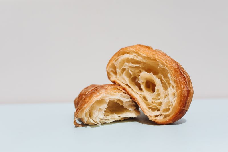 Flaky butter croissant freshly baked