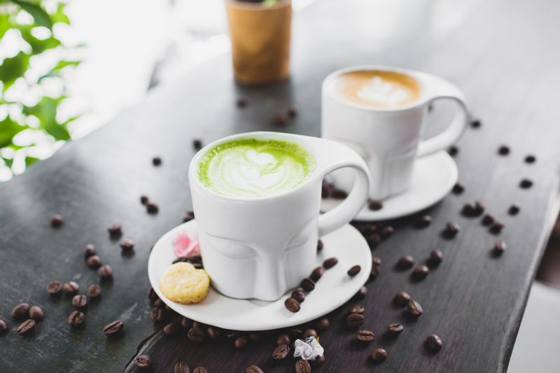 Matcha latte with oat milk