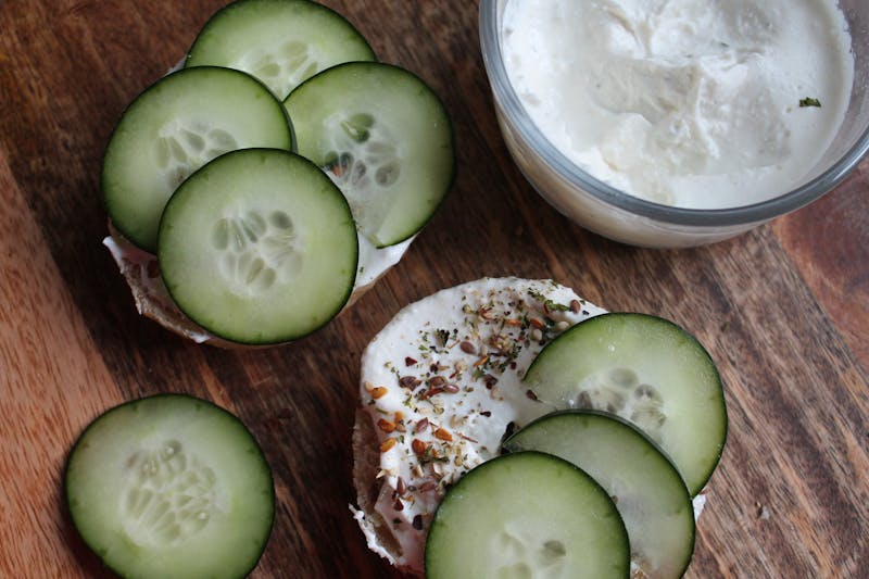 Tatte signature morning bagel with cream cheese